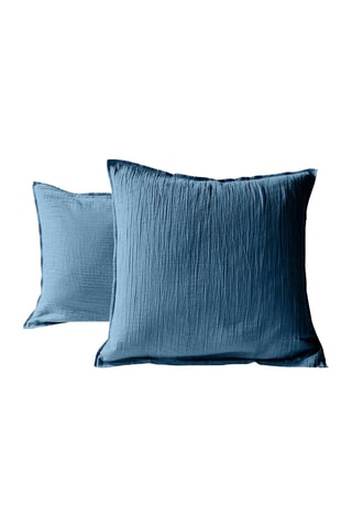 Funda de almohada de algodón Gaze - Azul pato - 65 x 65 cm