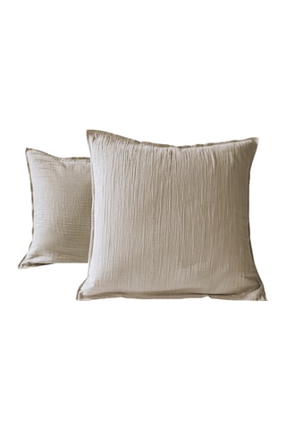 Funda de almohada de algodón Gaze - Gris - 65 x 65 cm