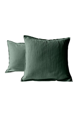 Funda de almohada de algodón Gaze - Verde - 65 x 65 cm