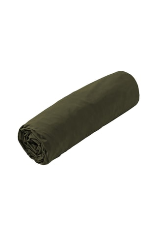 Sábana bajera de percal de algodón 80 hilos/cm² Cuba - Verde oscuro