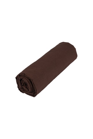 Sábana bajera de percal de algodón 80 hilos Uni - Marrón