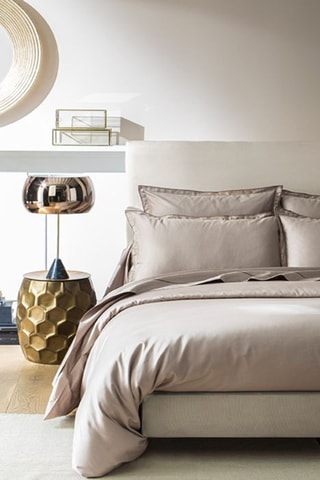 Funda nórdica de satén 120 hilos/cm² Opium - Beige claro