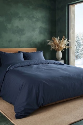 Funda nórdica de percal de algodón 80 hilos/cm² Uni - Azul marino