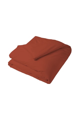 Funda nórdica de percal de algodón 120 hilos/cm² Uni - Rojo teja