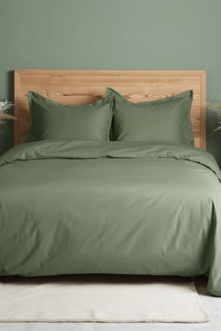 Funda nórdica de percal de algodón 80 hilos/cm² Uni - Verde oscuro