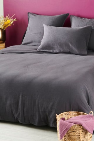 Funda nórdica de gasa de algodón - Antracita