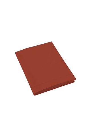 Sábana de percal de algodón 80 hilos/cm² Uni - Rojo teja