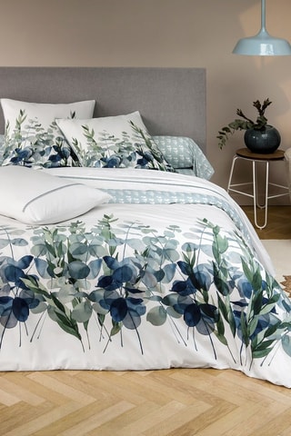 Lenzuolo sopra in percalle di cotone 70 fili/cm² Eucalyptus - Bianco