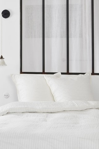 Juego de nórdico de lino - Blanco