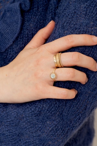 Bague Blanchette - Plaqué or jaune et nacre