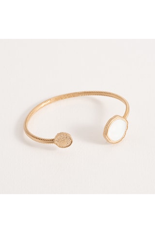 Jonc Ninon - Plaqué or jaune et nacre