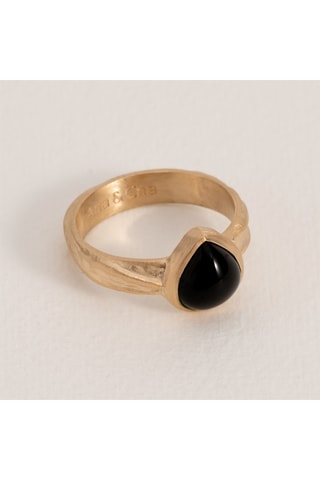 Bague Isaure - Plaqué or jaune et agate