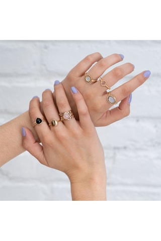 Bague Isaure - Plaqué or jaune et agate