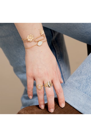 Bague Odile - Plaqué or jaune et quartz