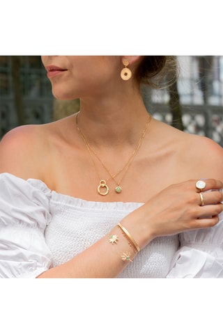 Pendentif Lisa – Plaqué or jaune et aventurine