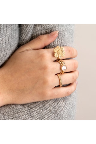 Bague Lisette - Plaqué or jaune et quartz