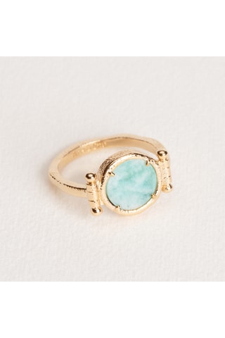 Bague Salome - Plaqué or jaune et amazonite