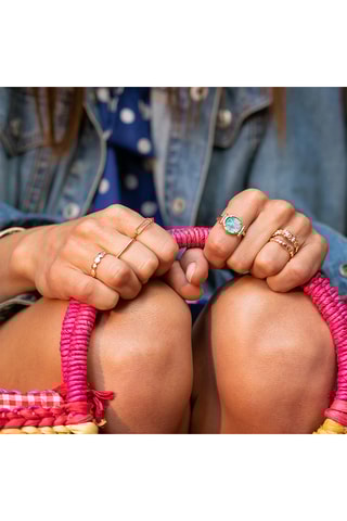 Bague Salome - Plaqué or jaune et amazonite