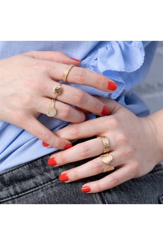 Bague Pauline - Plaqué or jaune et nacre