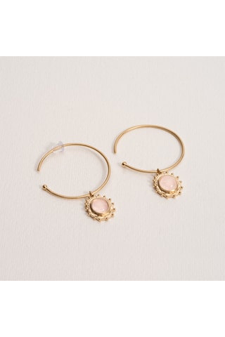 Créoles Odile - Plaqué or jaune et quartz