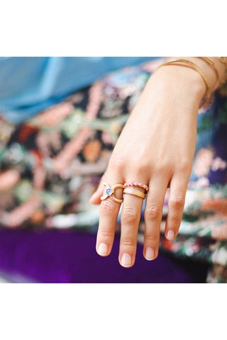 Bague Célestine - Plaqué or jaune et agate