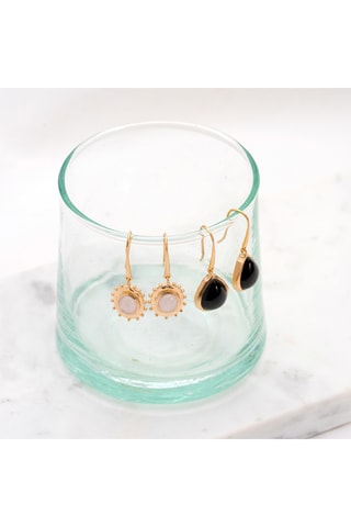 Boucles d’oreilles Odile - Plaqué or jaune et quartz