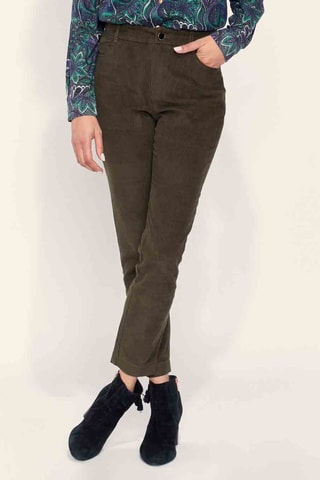 Pantalón de tiro alto de terciopelo Marita - Marrón