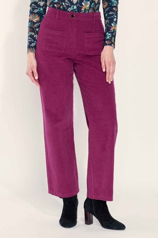 Pantalón de tiro alto de terciopelo Saya - Fucsia