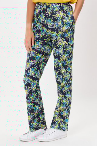 Pantalón de algodón orgánico de tiro alto Jona - Azul noche