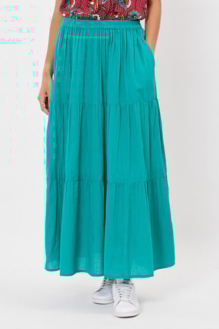Falda larga de algodón orgánico Una - Turquesa
