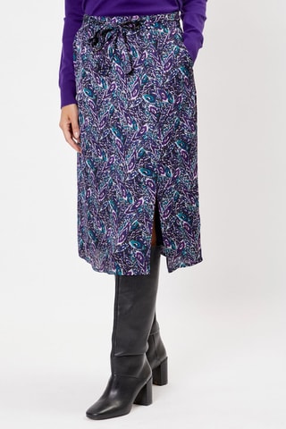 Falda midi de talle alto Alix - Violeta