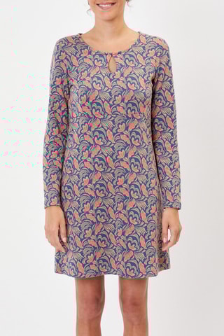 Vestido recto Wilma - Azul y coral