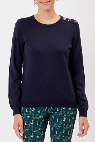 Jersey de lana merino Poga - Azul marino