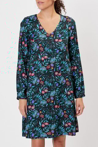 Vestido recto Noemie - Negro y turquesa