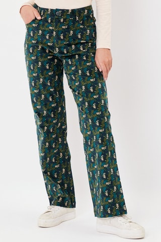Pantalón de terciopelo Skadi - Verde y turquesa