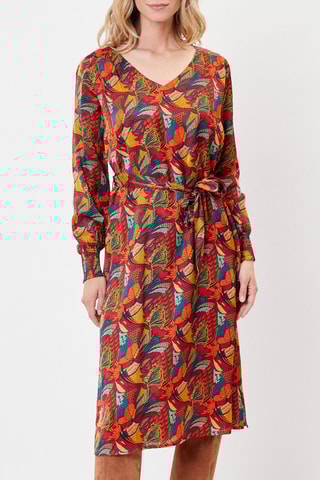 Vestido recto Leira - Rojo y naranja