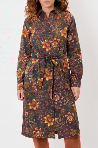 Vestido camisero de algodón orgánico Kanni - Azul marino