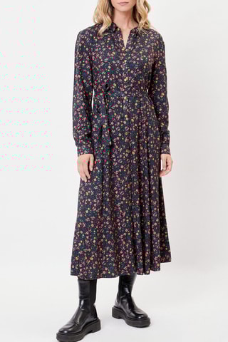 Vestido camisero Anna - Negro y azul oscuro