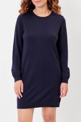 Vestido jersey de lana merino Motus - Azul marino