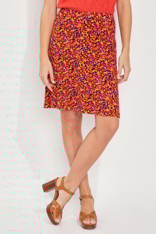 Falda recta Janet - Negro y naranja