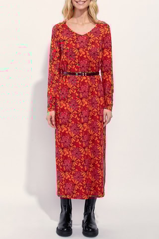 Vestido midi Beela - Rojo y naranja