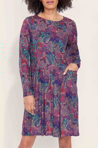 Vestido recto Oki - Azul marino y verde claro