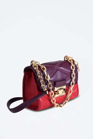 Leren Schoudertas Paars en Rood