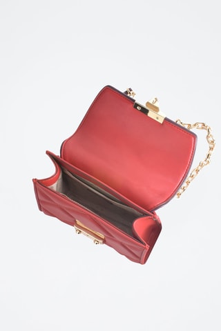 Leren Schoudertas Paars en Rood