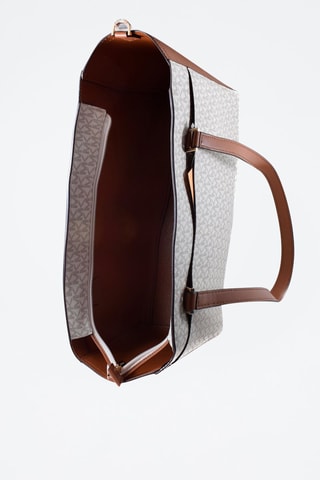 Leren Shopper Wit en Camel