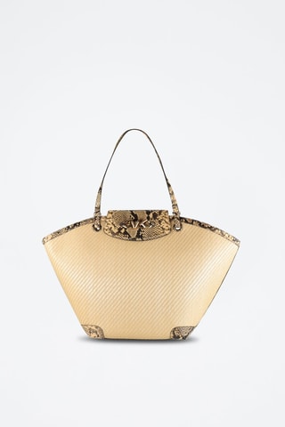 Shopper van raffia Bruin