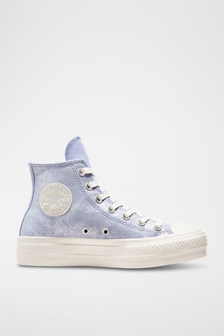 Sneakers de piel con plataforma - Azul