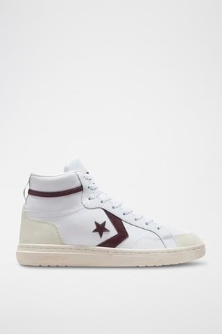 Sneakers de corte alto de piel - Blanco