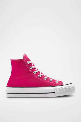 Sneakers de corte alto con plataforma - Fucsia