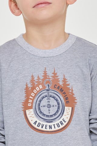 Pijama - Gris jaspeado y naranja